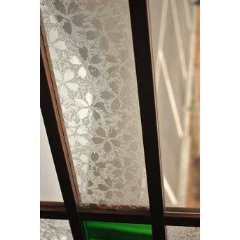 桜模様と緑色ガラスの建具 GD1184 