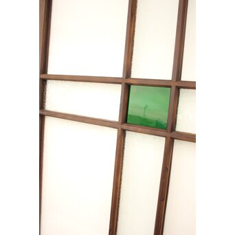 桜模様と緑色ガラスの建具 GD1184 