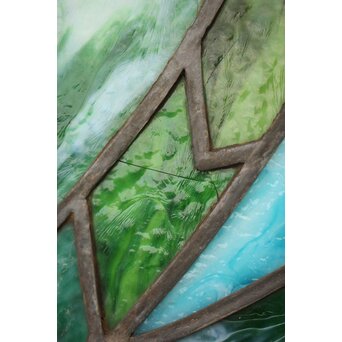 ステンドグラス 2枚1組　GD1185YD 残念ながら数か所傷があります