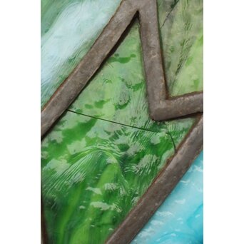 ステンドグラス 2枚1組　GD1185YD 原形はとどめております