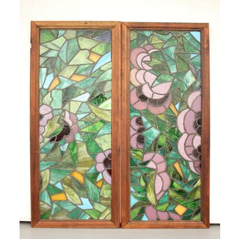 ステンドグラス 2枚1組　GD1185YD ここからもう片面