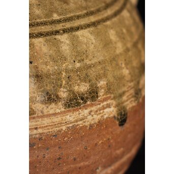 漢 灰釉陶器 双耳壺　P058 