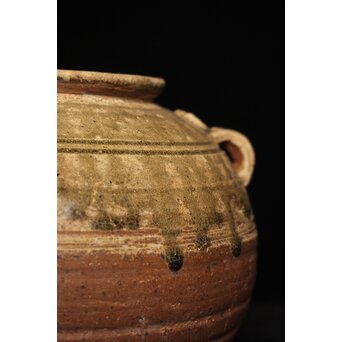 漢 灰釉陶器 双耳壺　P058 