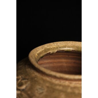 漢 灰釉陶器 双耳壺　P058 