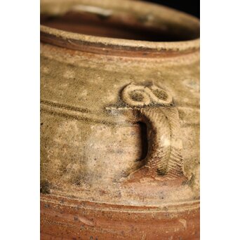 漢 灰釉陶器 双耳壺　P058 