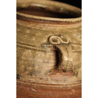 漢 灰釉陶器 双耳壺　P058 