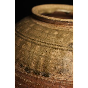 漢 灰釉陶器 双耳壺　P058 