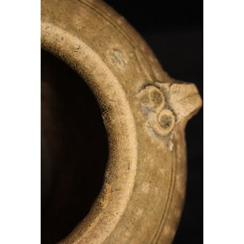 漢 灰釉陶器 双耳壺　P058 