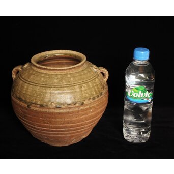 漢 灰釉陶器 双耳壺　P058 