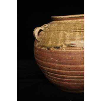 漢 灰釉陶器 双耳壺　P058 