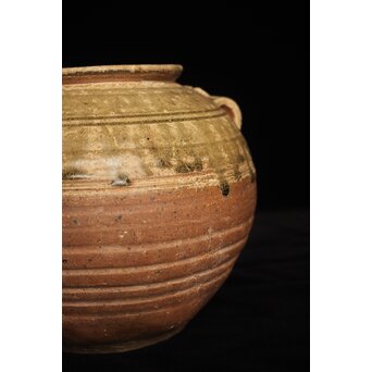 漢 灰釉陶器 双耳壺　P058 