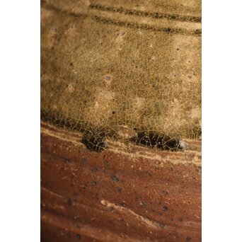 漢 灰釉陶器 双耳壺　P058 