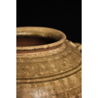 漢 灰釉陶器 双耳壺　P058 