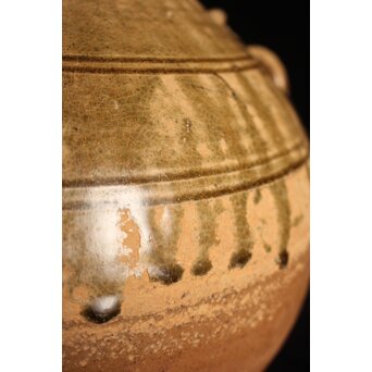 漢 灰釉陶器 双耳壺　P059 