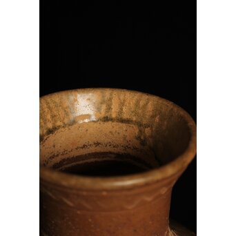 漢 灰釉陶器 双耳壺　P059 