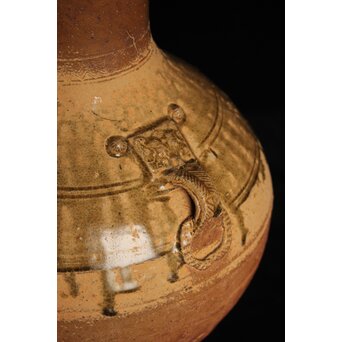 漢 灰釉陶器 双耳壺　P059 