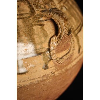 漢 灰釉陶器 双耳壺　P059 