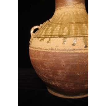 漢 灰釉陶器 双耳壺　P059 