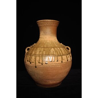 漢 灰釉陶器 双耳壺　P059 