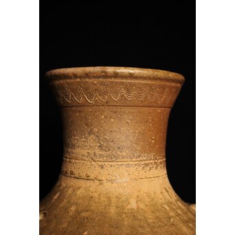 漢 灰釉陶器 双耳壺　P059 