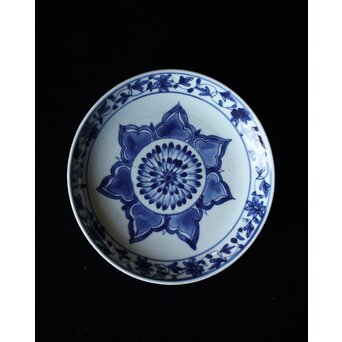 花文 古染付 7寸皿　P062 