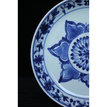 花文 古染付 7寸皿　P062 