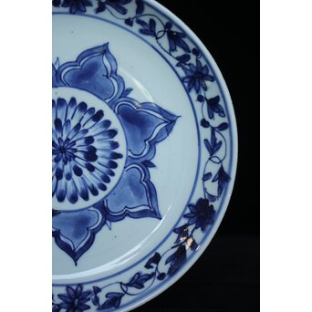 花文 古染付 7寸皿　P062 