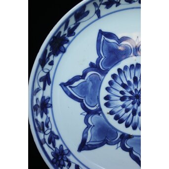 花文 古染付 7寸皿　P062 