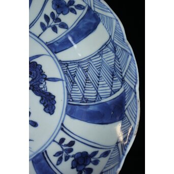 古染付 祥瑞手鷺文 深皿7寸　P064 