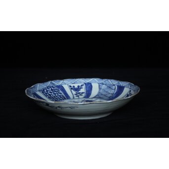 古染付 祥瑞手鷺文 深皿7寸　P064 