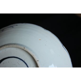 古染付 祥瑞手鷺文 深皿7寸　P064 