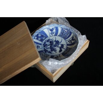 古染付 祥瑞手鷺文 深皿7寸　P064 