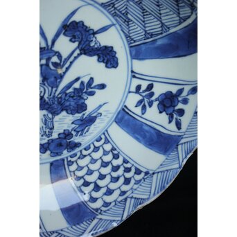 古染付 祥瑞手鷺文 深皿7寸　P064 