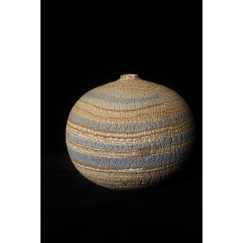 松井康成 練上嘯裂文壷　P066