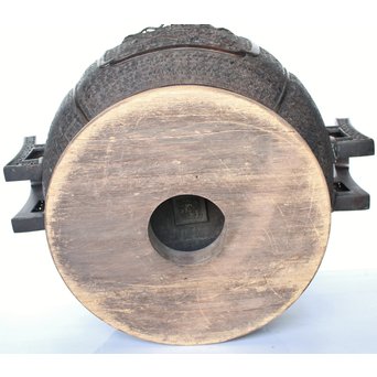 村田整珉造  宣徳高彫五爪龍双耳 唐銅瓶掛　M064 