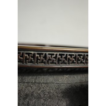 村田整珉造  宣徳高彫五爪龍双耳 唐銅瓶掛　M064 