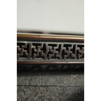 村田整珉造  宣徳高彫五爪龍双耳 唐銅瓶掛　M064 