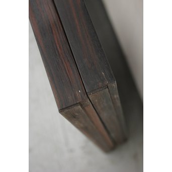 縞黒檀と黒柿の欄間 鶴松富士 5枚1組　R2336Y 