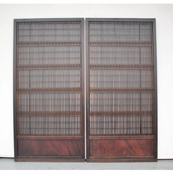 飴色時代 障子枠付格子戸 2枚1組　L945