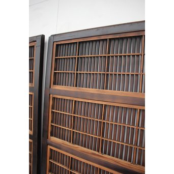 飴色時代 障子枠付格子戸 2枚1組　L945 