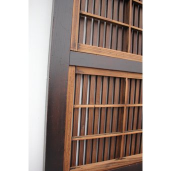 飴色時代 障子枠付格子戸 2枚1組　L945 