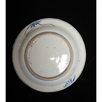 古染付 山水 南京7寸皿　P077 