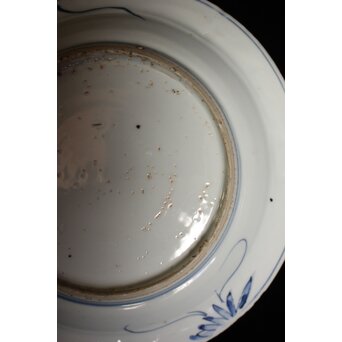 古染付 山水 南京7寸皿　P077 