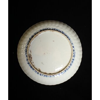 古染付 鹿図 南京菊型7寸皿　P078 