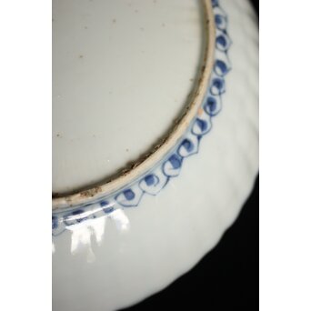 古染付 鹿図 南京菊型7寸皿　P078 