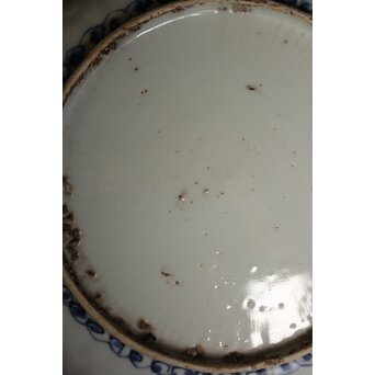 古染付 鹿図 南京菊型7寸皿　P078 