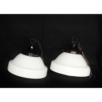 大型乳白色ガラスの照明 2個1組　A1884