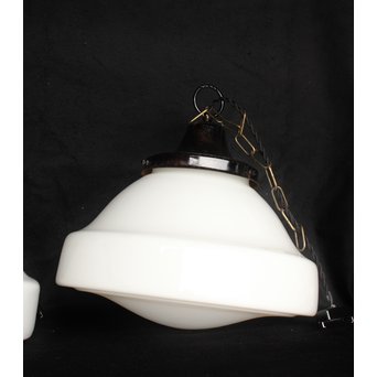 大型乳白色ガラスの照明 2個1組　A1884 