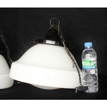 大型乳白色ガラスの照明 2個1組　A1884 