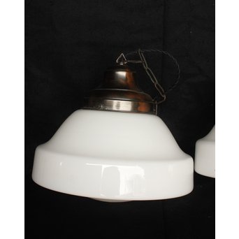 大型乳白色ガラスの照明 2個1組　A1885 